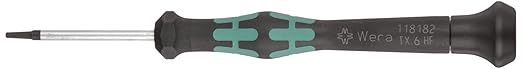 Wera 05118182002 Kraftform Micro 2067 Torx HF Electronics Precision Screwdriver, TX6 Head, 40mm Blade Length
