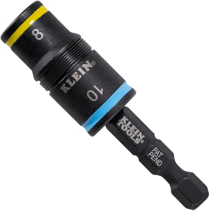 Klein Tools 32931M 2-in-1 Metric Impact Socket Set, 1 Flip Socket with 2 Metric Hex Sizes, 8mm and 10mm, Impact Rated 2-Inch Shaft