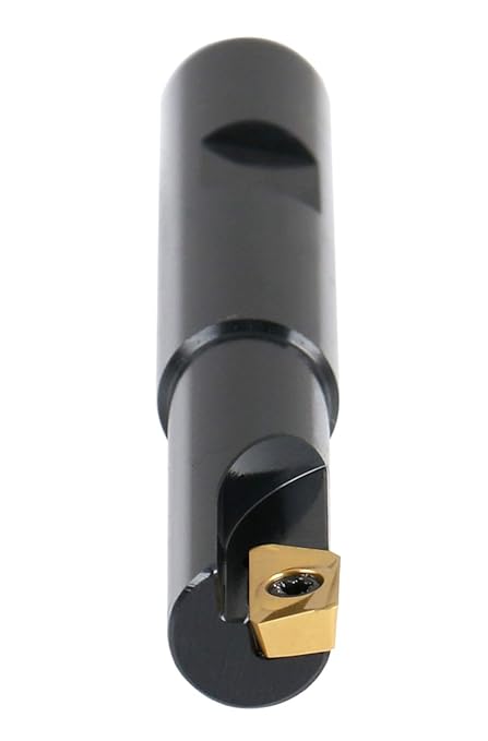 Accusize Industrial Tools 1/2'' 90 Deg Square Shoulder Indexable End Mill, 3-1/4'' Overall Length, Apkt11t3 Carbide Insert, 1 Flute, 0056-0914