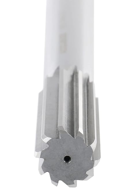 Accusize Industrial Tools 7/8'' H.S.S. Straight Shank Straight Flute Chucking Reamer, Flute Length 2-5/8'', Oal 10'', Right Hand, 8 Flute, 5015-0245
