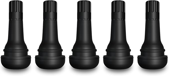 SUNSOUL TR413 Brass Stem EPDM Rubber Snap-in Tire Valve Stems for 0.453 Inch 11.5mm Rim Holes, Pack of 5pcs Valves
