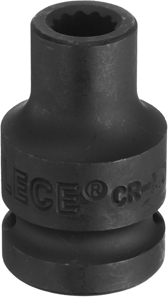 uxcell 1/2" Drive x 8mm Shallow Impact Socket 12-Point Metric CR-MO Steel Nut Impact Grade Socket for Auto Repair