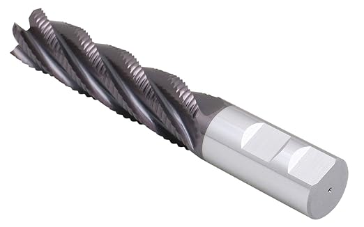 Accusize Industrial Tools Standard Tooth M42 8% Cobalt Tialn Roughing End Mill, 1'' by 1'' by 4'' Flt Length, 1102-0114