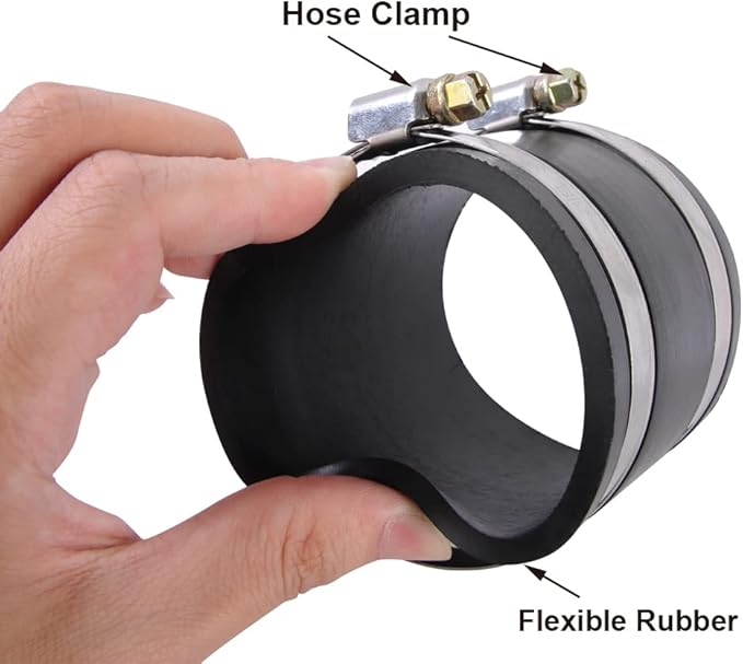 O'SKOOL 2-1/2 Inch Dust Control Flex Cuff With Hose Clamps-2Pack, DC05