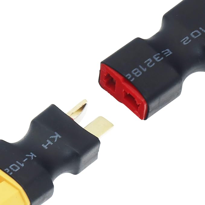 XT60 to T Plug Female Male Connector Adapter for RC Car FPV Drone Lipo NiMH Battery Charger ESC No Wires Connector (1 Pair)