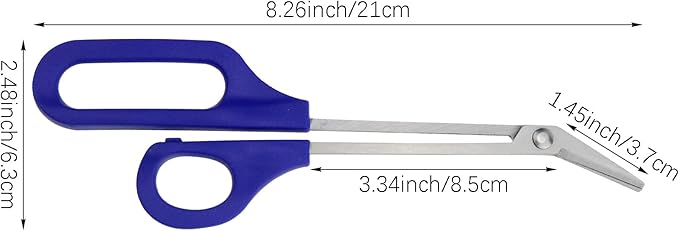2 PACK Long Handle Toenail Clippers Scissors for Seniors,Toe Nail Cuticle Scissors Clippers Toenail Cutter Stainless Steel Scissors for Pregnant Women