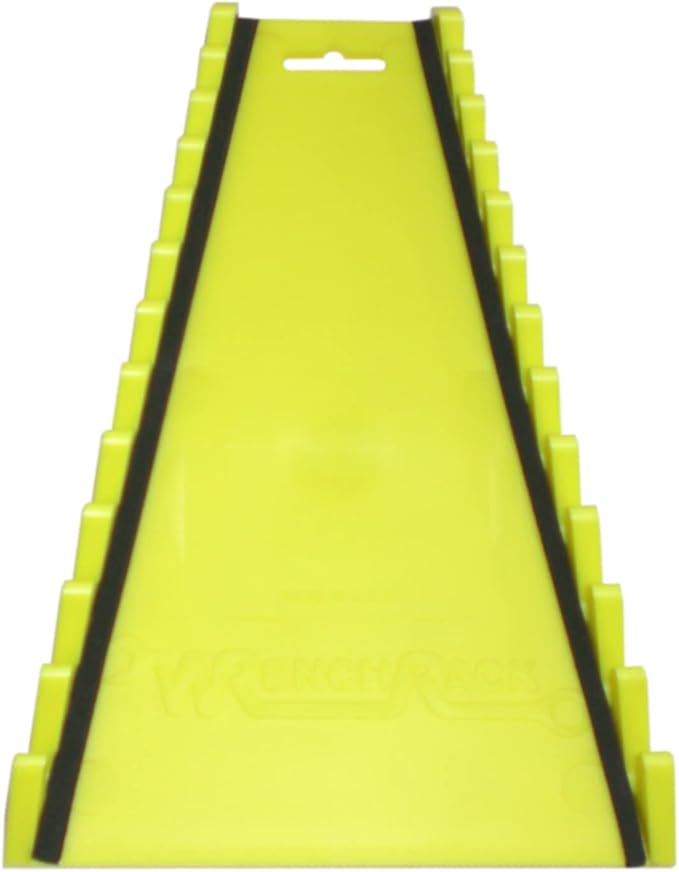 Protoco 2031 Reverse 12 piece Wrench Rack, Magnetic, Tool Organizer for Tool Box, Tool Cart or Wall Mounted, Yellow