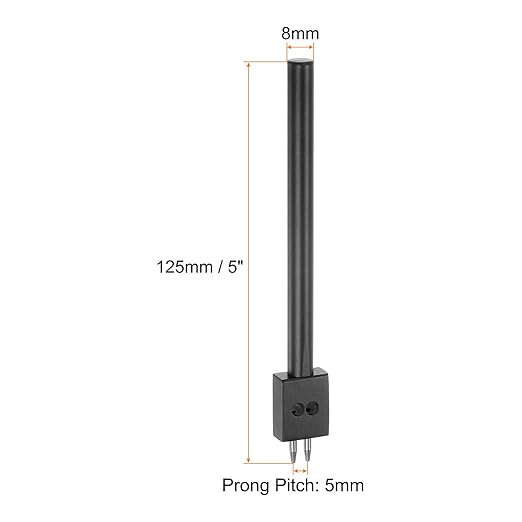 uxcell 2 Prong Leather Prong Punch Tool 5mm Steel Prong Row Round Hole Stitching Chisel for Leather Craft