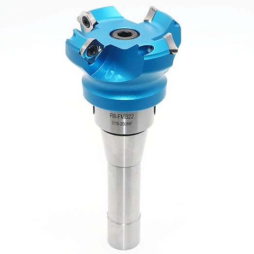 2.5 Inch Face Milling Cutter Aluminum KM12 63MM CNC End Milling Cutter Holder + R8-FMB22 Shank Face Shell Mill Arbor + 4pcs SEHT1204 Carbide Inserts + 8mm Hexagon Wrench + T20 Wrench CNC Machine Tools