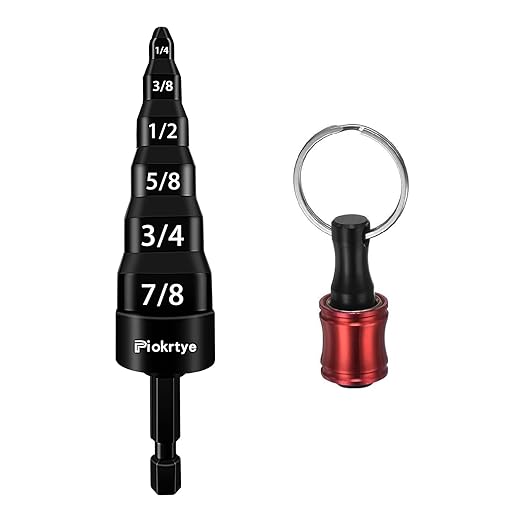 6-in-1 HVAC Repair Tool with Bit Holder, Swage Tube Expander, Boring Drill Bits, Air Conditioner Copper Pipe Flaring Tool with 1/4", 3/8", 1/2", 5/8", 3/4" and 7/8" Bits