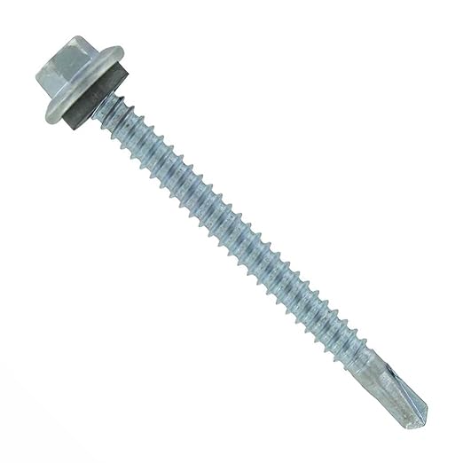 Fasteners Plus ST Fastening Maxx SteelBinder Metal to Metal #12 x 2-1/2" Galvanized Screws with EPDM Rubber Washer, 250-Count - Designed for Roofing and Siding Panels
