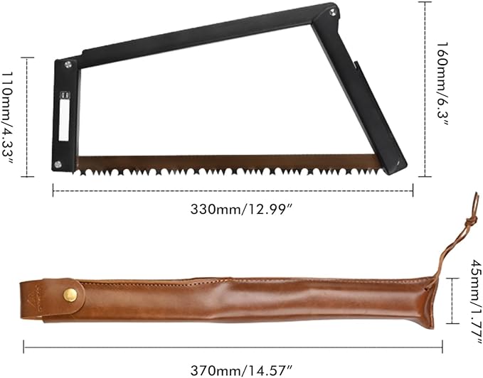 13 Inch Folding Bow Saw Folding Hand Saw,Multifunctional Rectangular Hand Saws for Wood, Bone, Tree Pruning, Camping (black)