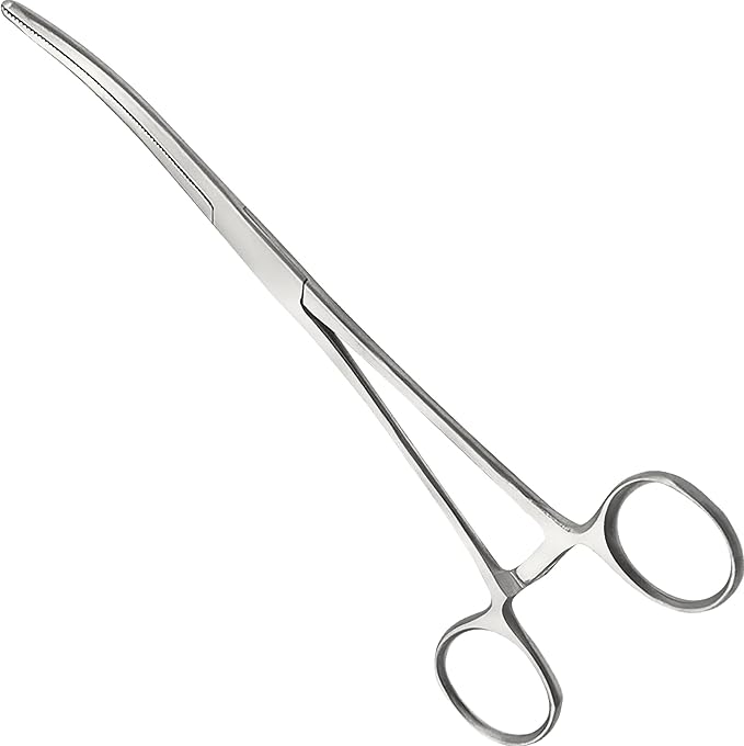 Pean Hemostat Straight and Curved Multipurpose Locking Tweezer Clamps Serrated, Stainless Steel - Hemostats for Nurses, Fishing Forceps, Crafts and Hobby