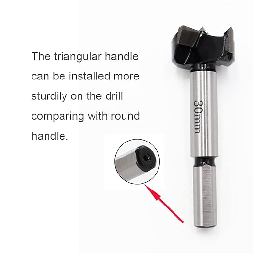 Forstner Drill Bits 30mm (1-3/16 inch) Tungsten Carbide Wood Hole Saw Auger Opener Woodworking Drilling Tool Wood Cutter