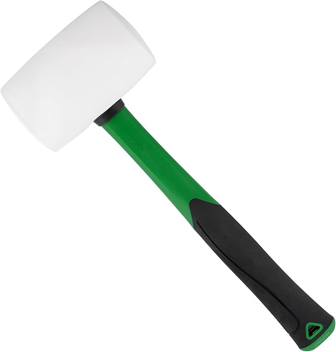 2 Pack 32 oz Rubber Mallet Hammers with Non-Slip Grip Handle, Non-Marking Rubber Hammer for Flooring Installation, Camping Tent Stakes, Auto Repair