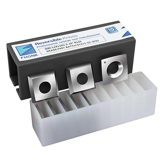 15mm Arc-Edge Square Carbide Inserts, for Helical Cutterhead Replacement Cutter Knives, Fits Spiral Planer Blades, Wood Lathe Turning Tools, 10 pcs (15x15x2.5-30째-R150)