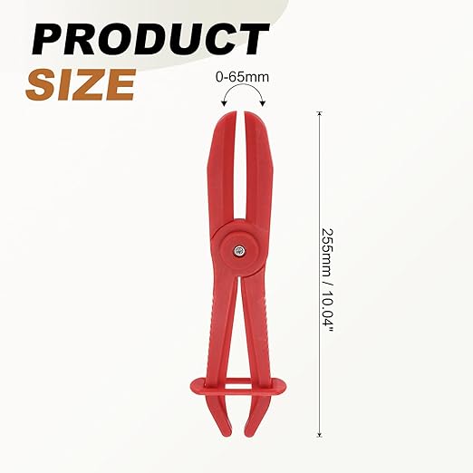 uxcell Hose Clamp Pliers, 10" Hose Pinch Off Pliers Plastic Straight Line Pinch Clamps Plier for 0-2.56 Inch Width Automotive Radiator Fuel Brake Gas Lines, Red