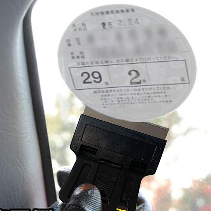 Mini Plastic Razor Blade Scraper High Visibility Window Scraper Paint Scraper with 5 Spare Metal Razor Scraper Blades Scraping Sticker Decal Residue Label,Black