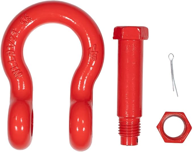 Mytee Products 10 Pack 1-1/8" Anchor Shackle Forged Carbon Steel w/Safety Screw Pin Load Limit 19,000 lbs, Double Rust Protection Heavy Duty D Ring Bolt Type Shackle for Towing, Rigging