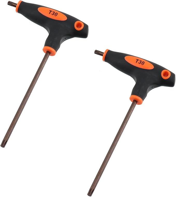 Antrader T30 Torx Screwdriver,Anti Tamper Proof Torx Key,S2 Steel T-Handle Dual End Wrench-2Pcs
