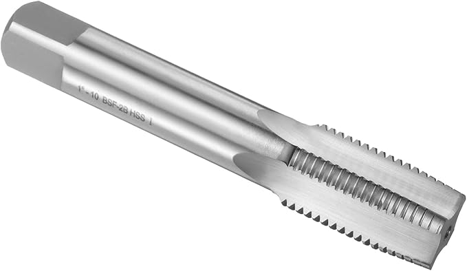 uxcell Hand Taper Tap 1"-10 BSF Thread Taper Style Taps Straight Flute Screw Tapping Threading Tool High Speed Steel HSS6542