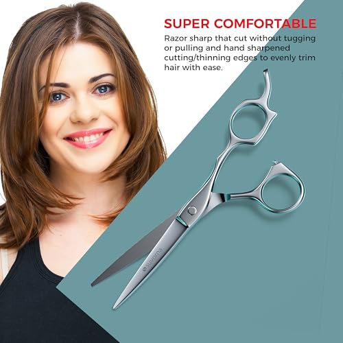 Suvorna 6.5??Professional Hair Cutting Scissors ??Stainless Steel Barber Shears for Hair Cutting & Trimming - Hair Cutting Shears for Professionals & Homeuse - Hair Shears for Women & Men