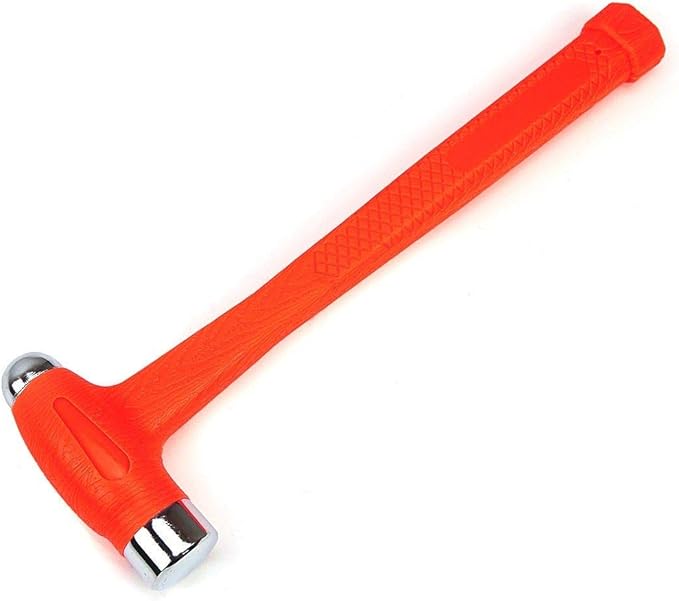 XtremepowerUS 4-Piece Set 2-Pound Dead Blow Hammer Dual Head Ball Peen Blow 32oz Non-Slip Handle, Orange