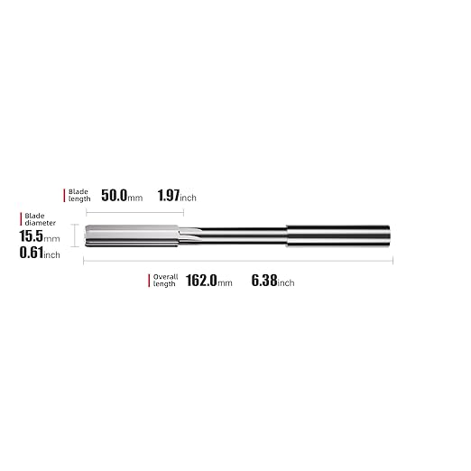 15.5mm Chucking Reamer,H7 HSS Straight Flutes Lathe Machine Reamer,Round Shank Milling Cutting Tool,1 pcs DRINYOUNG(15.5mm)