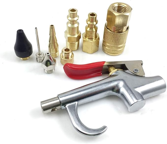 3/8 x 25 FT PVC Air Compressor Hose + 10 Pieces Air Compressor Accessories Kit