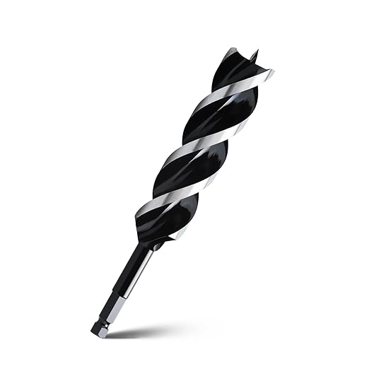 1-3/8" x 9" Auger Drill Bit for Wood, Hex Shank Tri Flute Ship Auger Long Drill Bit for Soft and Hard Wood,Tree Stump,Plastic,Drywall and Composite Materials