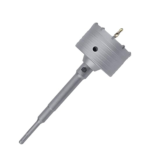 76mm / 3 inch Concrete Hole Saw with 220mm SDS Plus Shank Connecting Rod, Tungsten Carbide Teeth (7.7mm x 4mm) Cement Hole Saw for Concrete Cement Brick Wall Stone (76mm (3 inch)