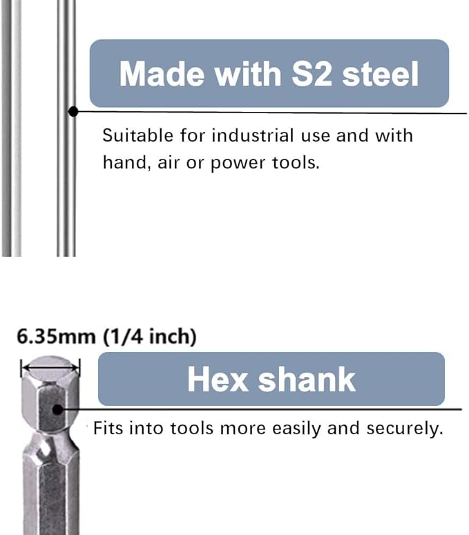 aiyun 18 Piece Slotted Phillips Head Drill Bit Set, 1/4 Inch Hex Shank S2 Steel Magnetic 2Inch Long Screwdriver Bits with Storage Box (Slotted Phillips)