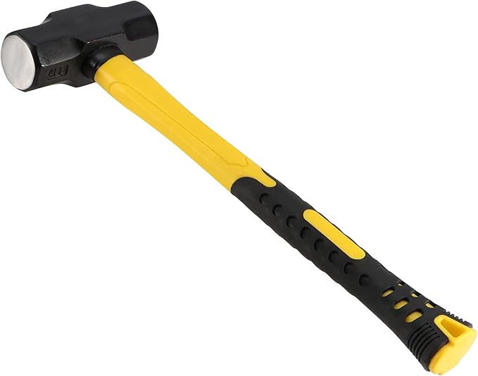 MANCHAP 2 PCS 16 Inch 4 Lbs Sledge Hammer, Mini Club Hammer with with Fiberglass Handle, 4 Pound Drilling Crack Hammer for Demolition and Construction,black yellow