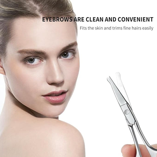 Small Scissors With Round Tip Design - Professional Grooming for Hair, Eyelashes, Nose, Eyebrow Trimming, Mustache - Will Not Hurt the Nasal Cavity