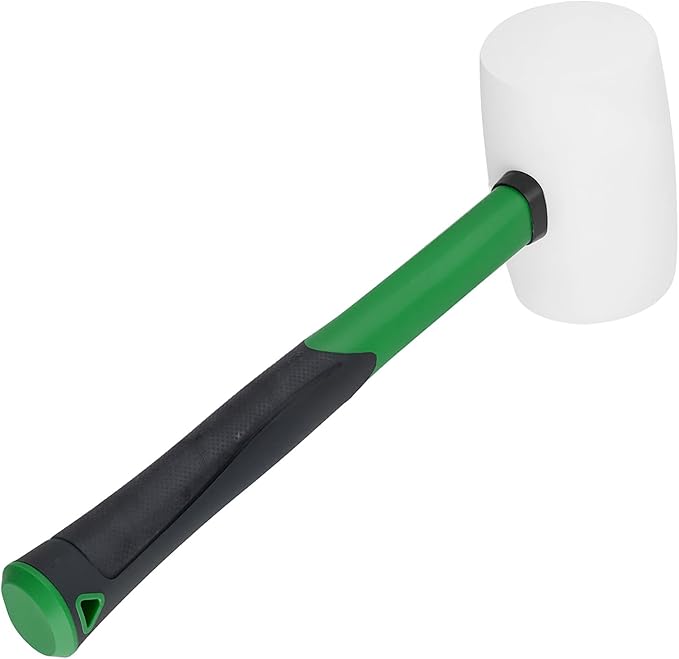2 Pack 32 oz Rubber Mallet Hammers with Non-Slip Grip Handle, Non-Marking Rubber Hammer for Flooring Installation, Camping Tent Stakes, Auto Repair