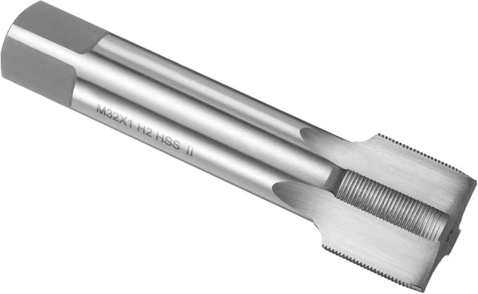 uxcell Hand Plug Tap M32 x 1 H2 Metric Thread Plug Style Taps Straight Flute Screw Tapping Threading Tool High Speed Steel HSS6542