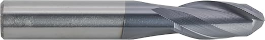 CME 5 pcs Micrograin Carbide End Mills, Ball Nose, TiAlN Coated, 3/8" Mill Diameter, 7/8" Length of Cut, 2 1/2" Overall Length, 2 Flute, Center Cutting