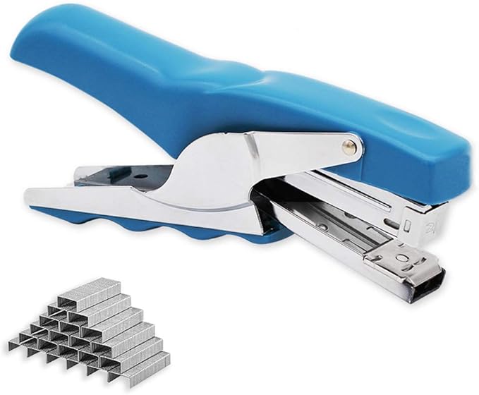 Stapler with 1000 Staples-Plier Stapler Save 60% Power,Good for Stapling at Home School or Warehouse (Bkue2P)