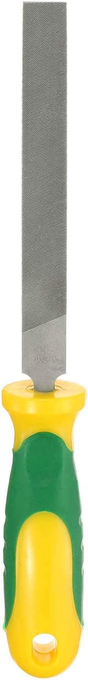 HARFINGTON Flat Thin Cut File 4" Double Cut Teeth High Carbon Steel Hand Rasp File with Plastic Handle for Metal Wood Deburring Removing