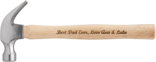 Let's Make Memories Custom Wooden Hammer Keepsake - For Him - Wood Handle - Engraved Message - Stocking Stuffer - Graduation - Achievement - For Dad - Script
