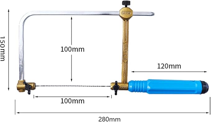Precision Coping Saw with #1 to #8 Spiral Teeth Blades – Fast Cutting for Jewelry Making,Metal,Wood & Plastic Crafts – Spiral Jewelry Coping Saw for Woodworking & DIY Projects (11” x 5.9”)