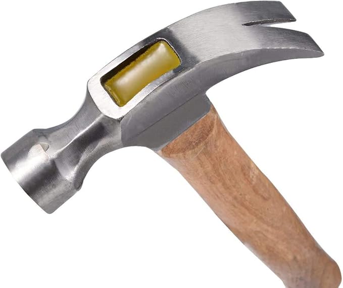 UToolmart 8.8 Ounce Claw Hammer - Forged Carbon Steel Head - Etched Solid Oak Handle for more durability