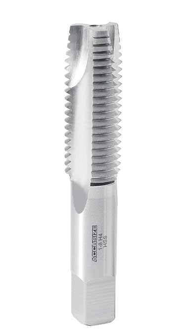 Accusize Industrial Tools 1'' to 8Nc H.S.S. Spiral Point Tap,3 Flutes, American Standard, Fully Ground, Spt-1-8