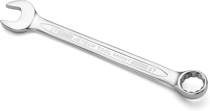 Jetech 27mm Combination Wrench - Industrial Grade Spanners with 12-Point Design, 15-Degree Offset, Made with Durable Chrome Vanadium