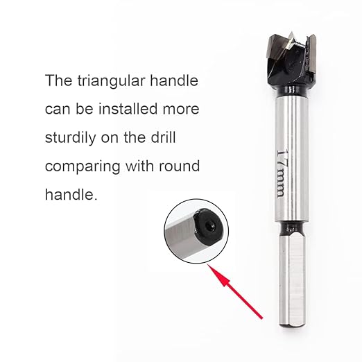 Forstner Drill Bits 17mm (11/16 inch) Tungsten Carbide Wood Hole Saw Auger Opener Woodworking Drilling Tool Wood Cutter