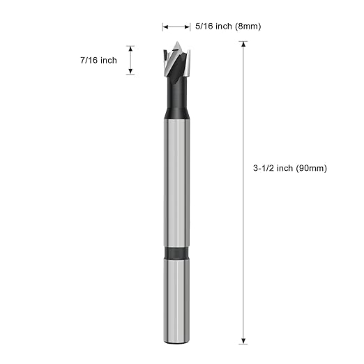 5/16 Inch Forstner Drill Bit for Woodworking, 5/16" Forstner Bit Wood Drill Bits for Holes, Hinge Cutter for Hard Wood, Plastic, Plywood Round Shank