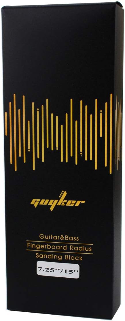 Guyker Two-Way Radius Sanding Block for Fret Leveling Fingerboard - Aluminum Sanding Beam Luthier Tool for Guitar & Bass Repair & Maintenance CNC Machined (1 Piece, Radius 7.25??+ 15??