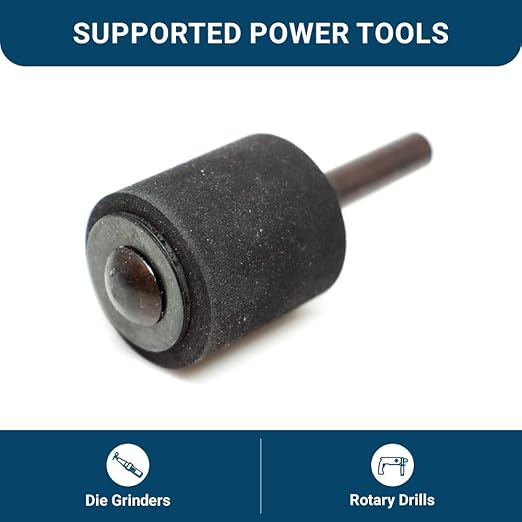 Benchmark Abrasives 1" X 1" Rubber Expanding Drum Sander with 1/4" Mandrel, Spiral Bands Rotary Sander Attachment for Drill & Die Grinder, Metal Polishing, Sanding, Shaping - Sanders for Woodworking