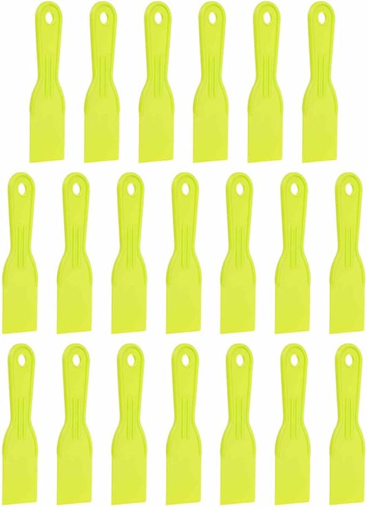 HARFINGTON 20pcs Putty Knife Scraper 2" Width Flexible Plastic Putty Knife Paint Scraper Tool for Taping Drywall Spreading Painting Wall Scratching Yellow