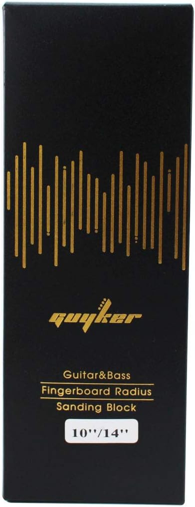 Guyker Two-Way Radius Sanding Block for Fret Leveling Fingerboard - Aluminum Sanding Beam Luthier Tool for Guitar & Bass Repair & Maintenance CNC Machined (1 Piece, Radius 10??+ 14??